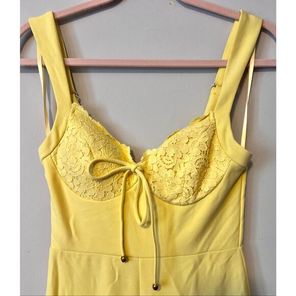 NWT Saints and Secrets Yellow Corset Top Pant / Jumpsuit - Picture 6 of 9